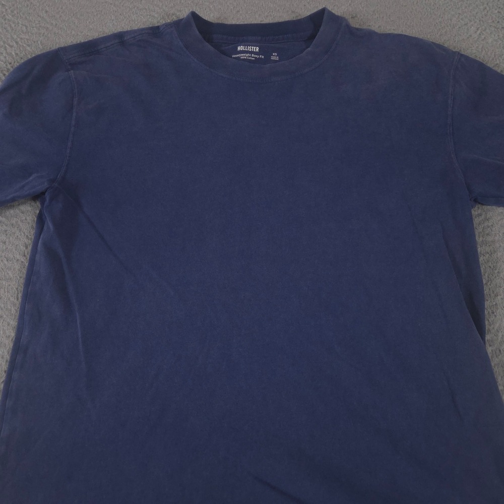 Hollister Shirt Mens XS Navy Heavyweight Boxy Fit Cotton Short Sleeve Tee Casual